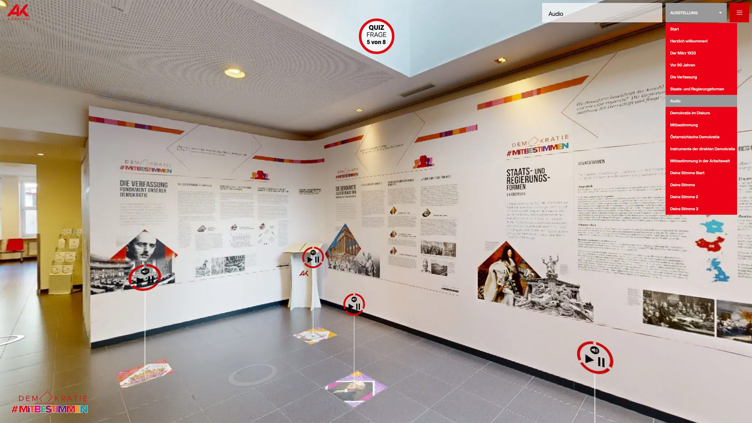 AK Kärnten Ausstellung Demokratie Mitbestimmung 360 Grad VR